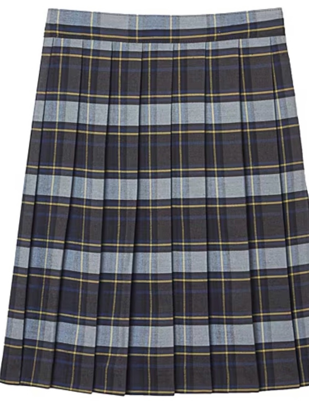 French Toast Pleated Plaid Skirt - Navy, Grey, Yellow